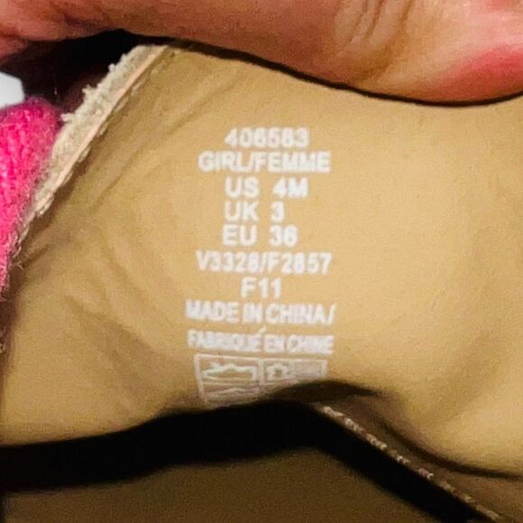 Lands' End Suede Chukka Boots Beige / Pink Youth Girls 4M - Picture 10 of 11